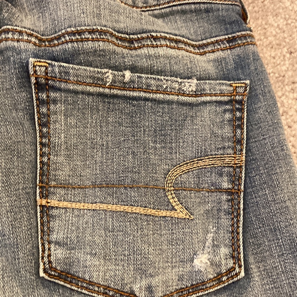 American Eagle High-Rise cropped distressed jegging style jeans 👖 size 4 - Picture 14 of 16